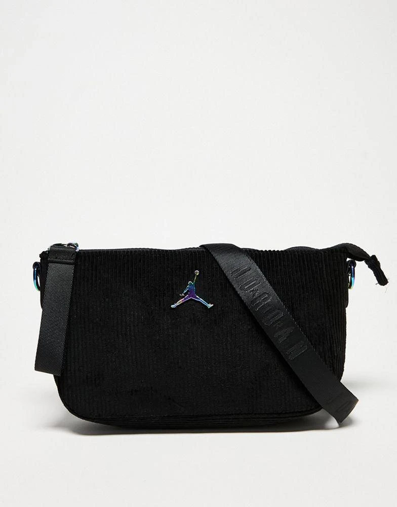 商品Jordan|Jordan mini corduroy crossbody bag in black,价格¥337,第1张图片