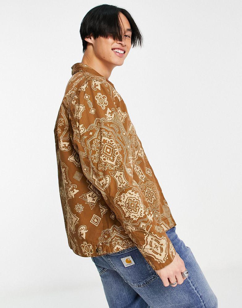 Carhartt WIP Detroit paisley jacket in tan商品第4张图片规格展示