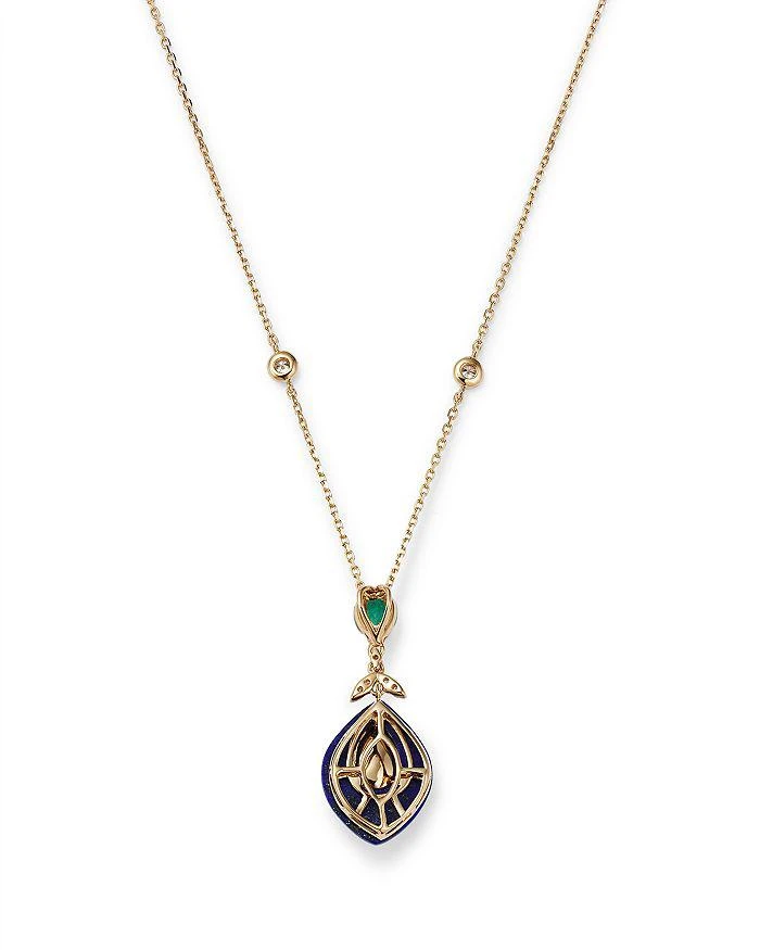 商品Bloomingdale's|Opal, Emerald, Lapis & Diamond Pendant Necklace in 14K Yellow Gold, 18" - Exclusive,价格¥7941,第4张图片详细描述