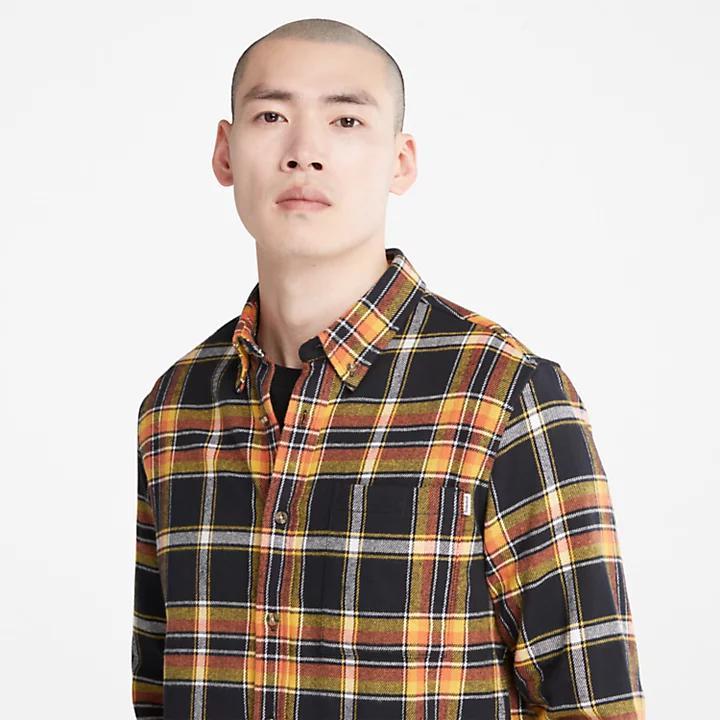 商品Timberland|Heavy Flannel Check Shirt for Men in Black,价格¥892,第7张图片详细描述
