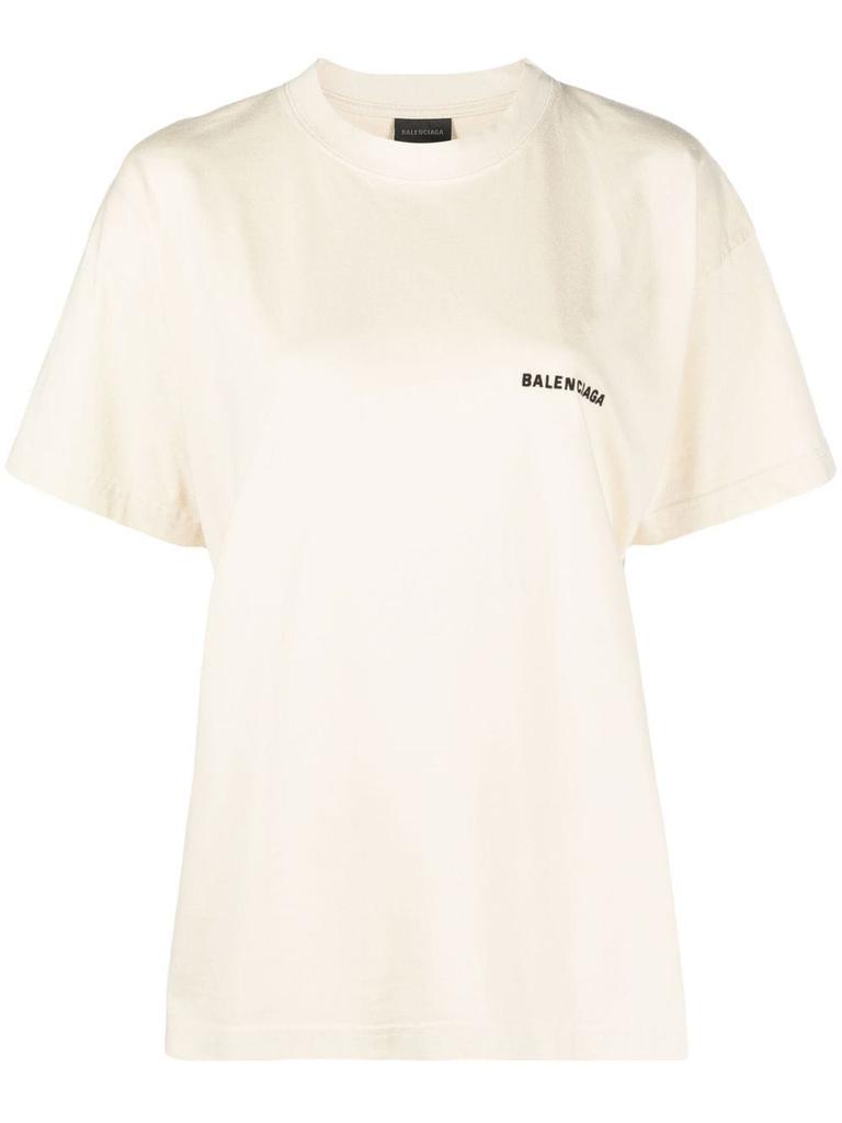 BALENCIAGA - Logo Cotton T-shirt商品第1张图片规格展示