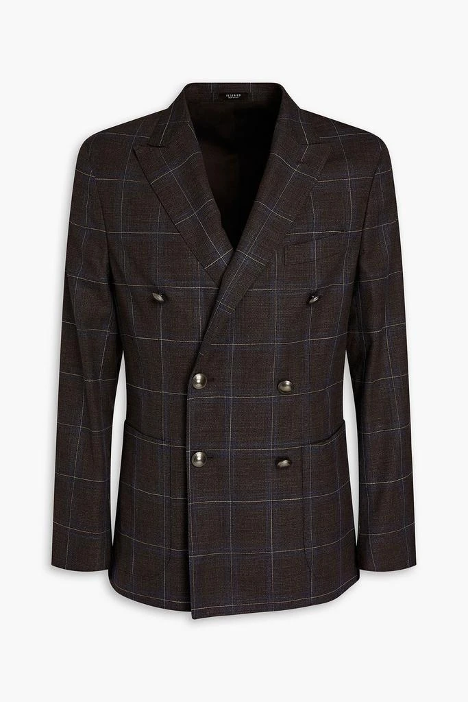 商品Peserico|Double-breasted checked wool-blend blazer,价格¥4088,第1张图片