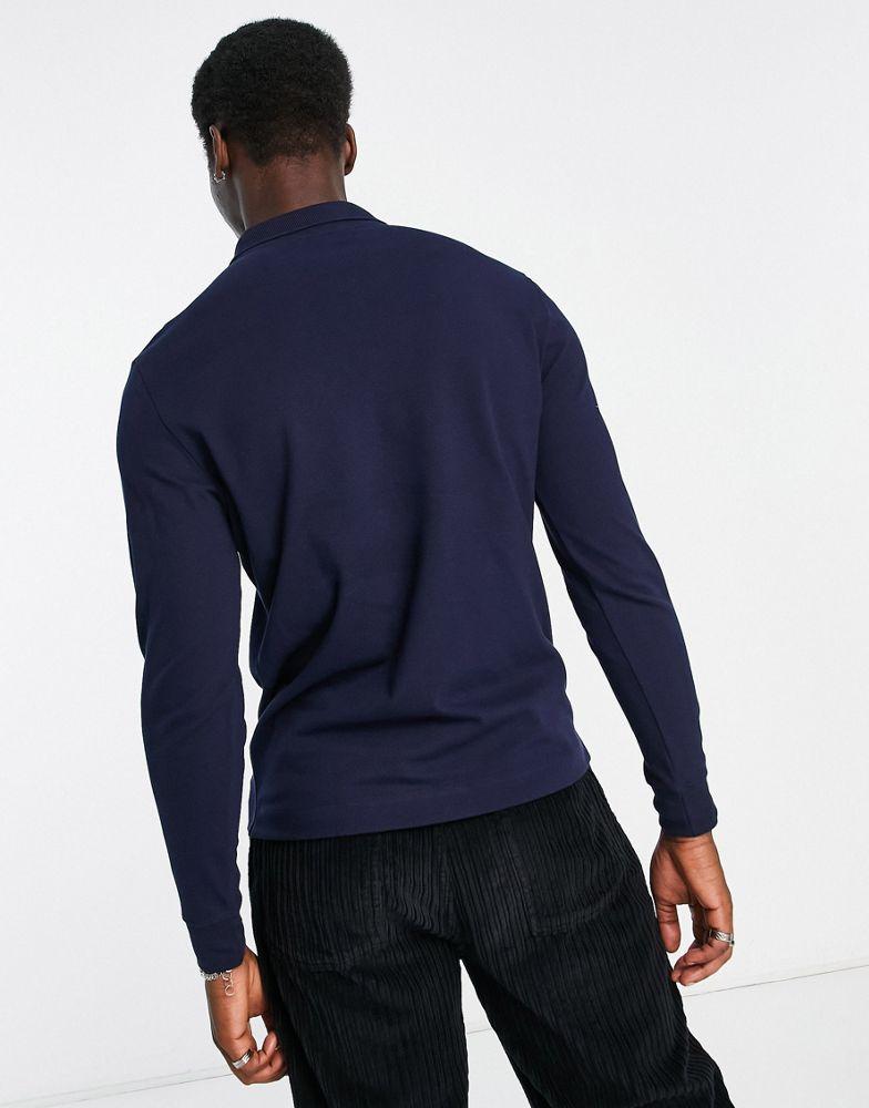 Lacoste long sleeve polo shirt in navy商品第2张图片规格展示