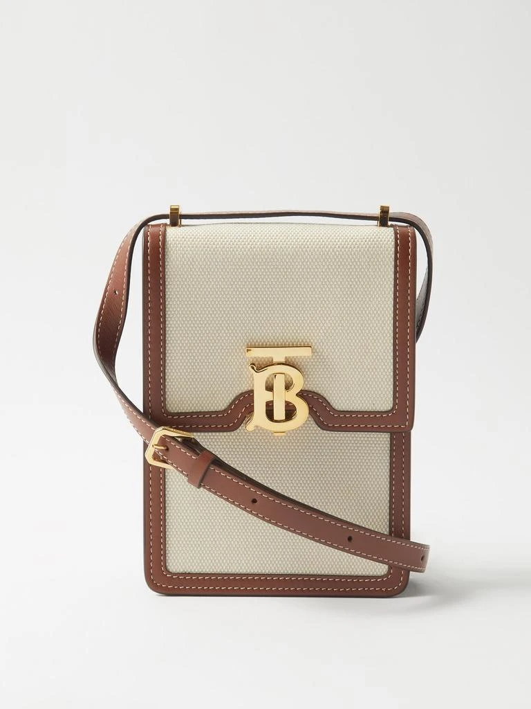 商品Burberry|Robin TB-plaque canvas and leather phone pouch,价格¥8788,第1张图片