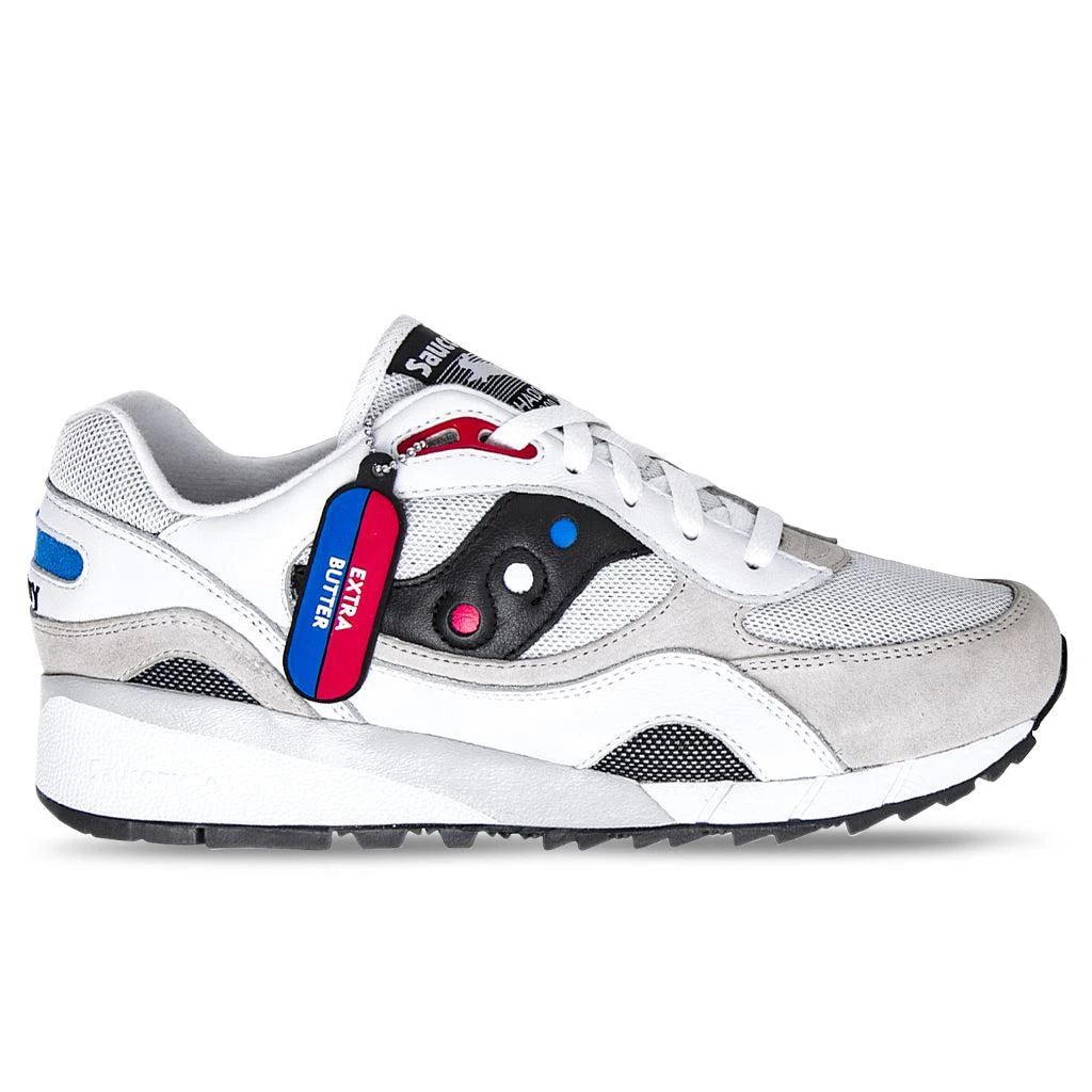 商品Saucony|Saucony x Extra Butter Shadow 6000 "White Rabbit" - White/Black/Red,价格¥691,第1张图片