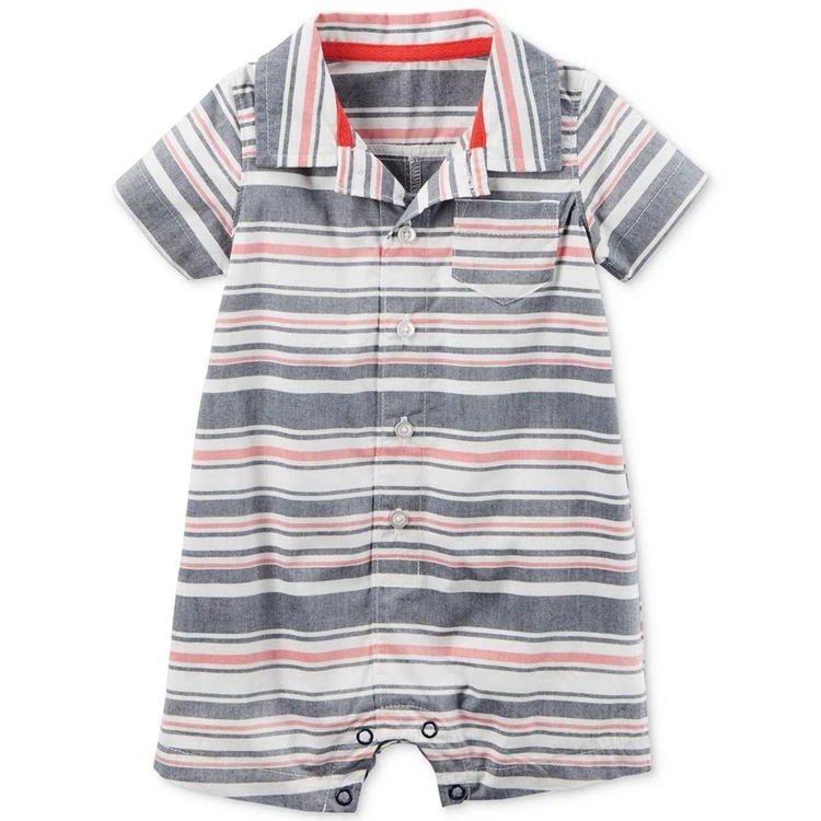 商品Carter's|Striped Shirt Romper, Baby Boys (0-24 months),价格¥27,第1张图片