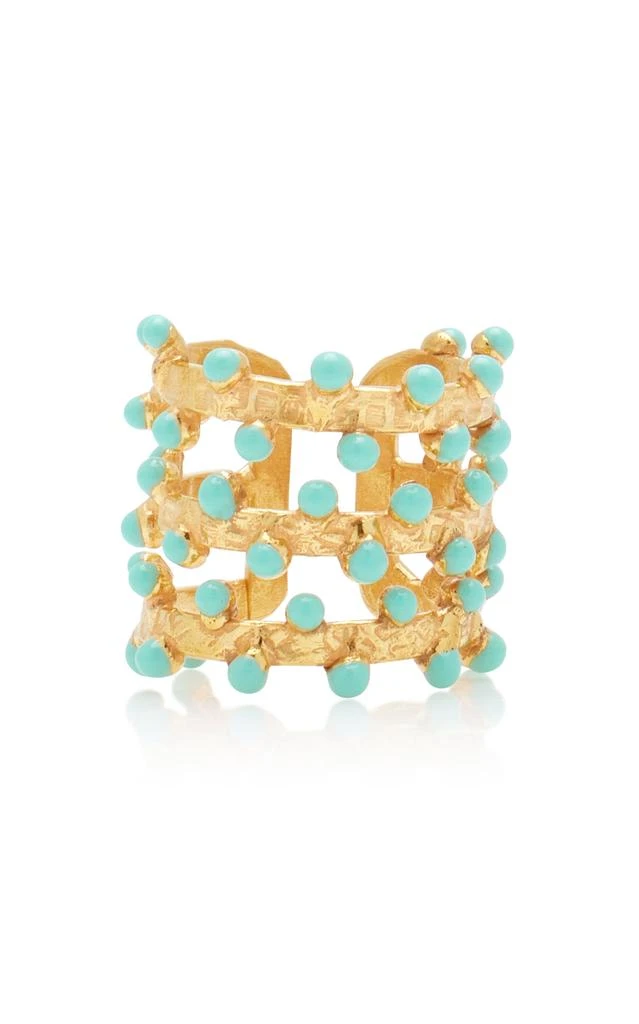 商品Sylvia Toledano|Sylvia Toledano - Gypsy 22K Gold-Plated Ring - Blue - OS - Moda Operandi - Gifts For Her,价格¥1376,第1张图片