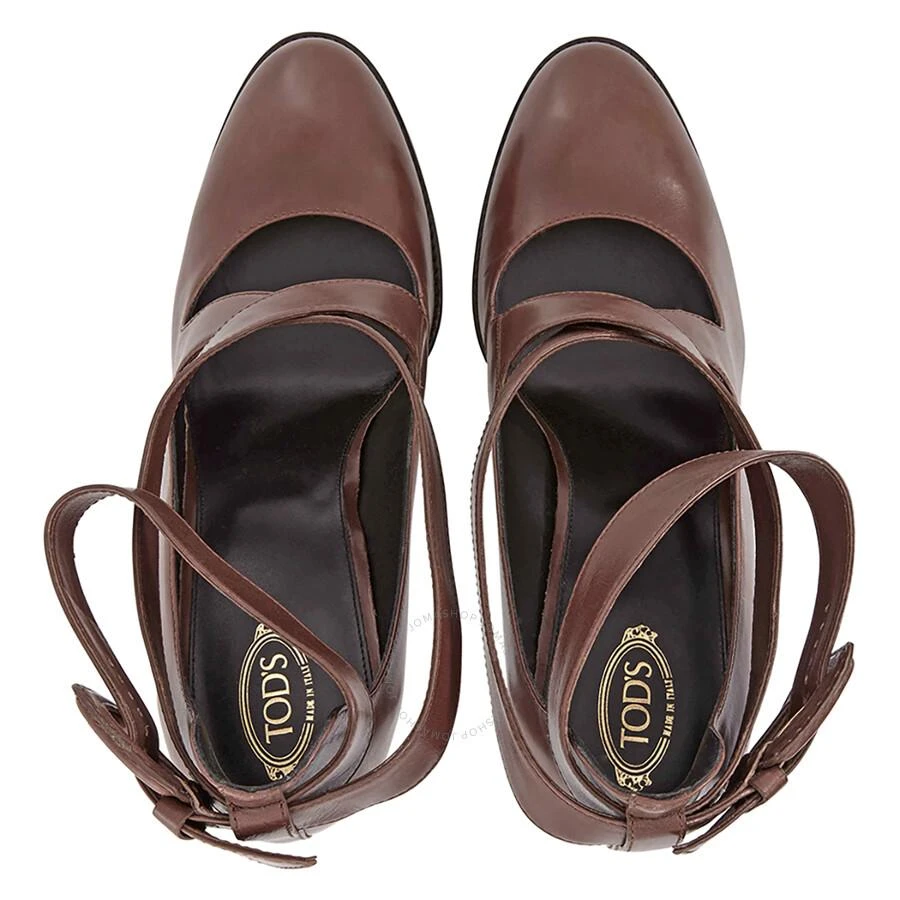 商品Tod's|Brown Leather Cross Strap Pumps,价格¥1105,第3张图片详细描述