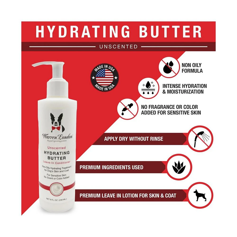 商品Warren London|Hydrating Butter | Leave In Dog Conditioner Lotion for Skin & Coat w/ Aloe Vera | 8oz,价格¥105,第3张图片详细描述