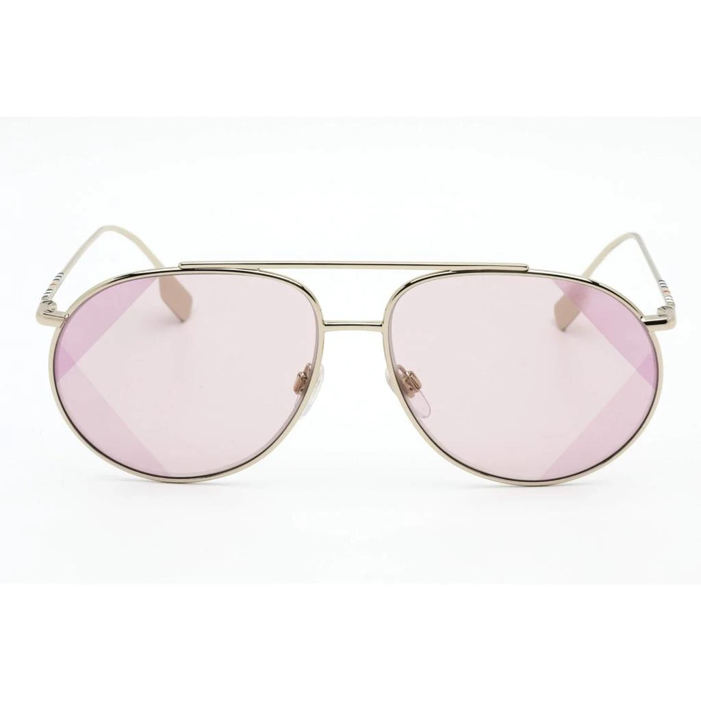 商品Burberry|Burberry Women's Sunglasses - Light Gold Aviator Frame Pink Lens | 0BE3138 110984,价格¥843,第2张图片详细描述