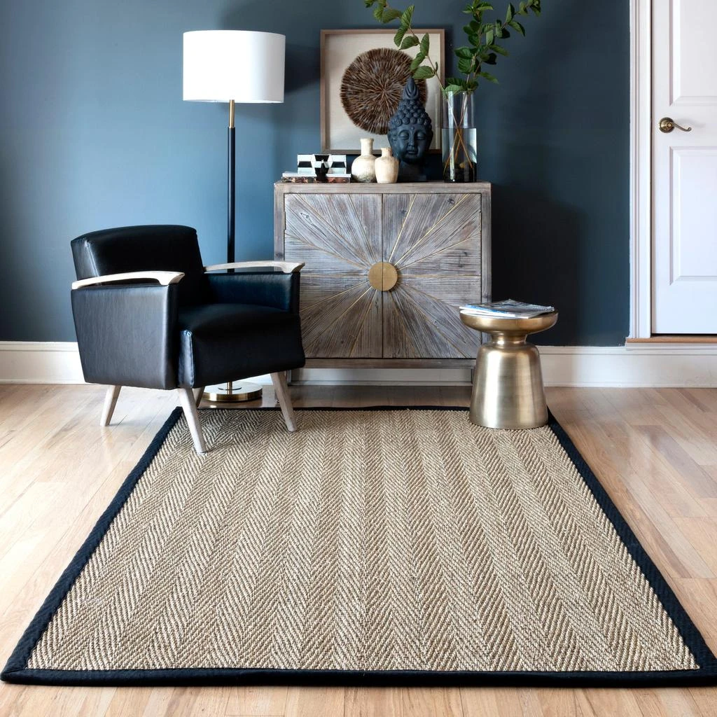 商品nuLOOM|Larnaca Seagrass Herringbone Indoor/Outdoor Area Rug,价格¥357,第5张图片详细描述