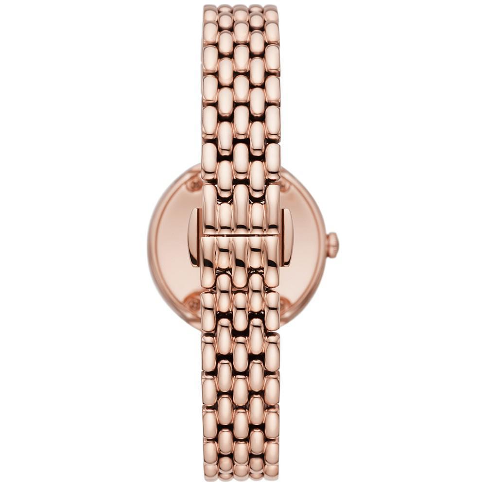 商品Emporio Armani|Women's Rose Gold-Tone Stainless Steel Bracelet Watch 30mm,价格¥2714,第5张图片详细描述