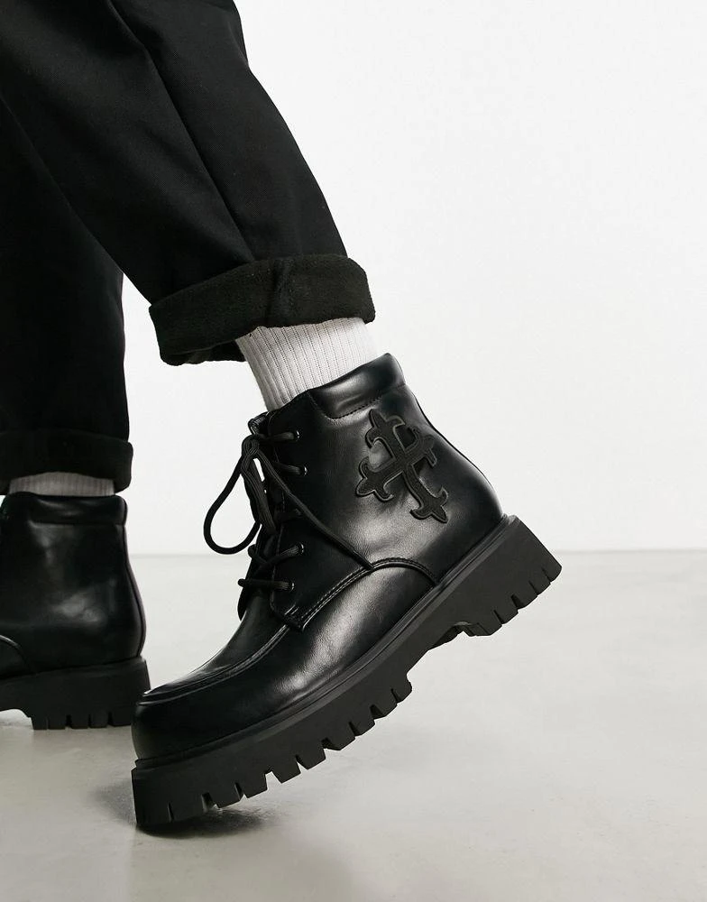 商品Koi Footwear|KOI Moral Alliance cross detail hi shoes in black,价格¥615,第1张图片