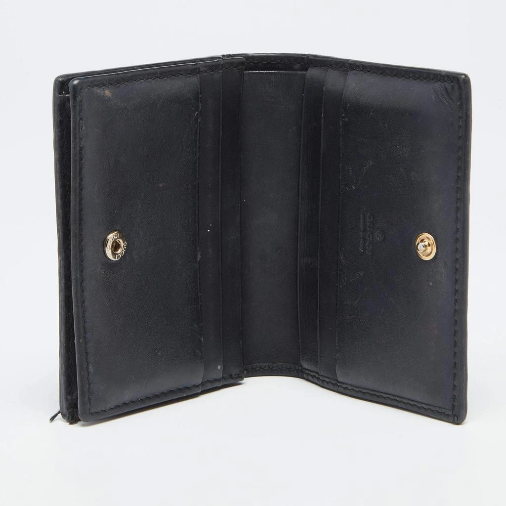 商品[二手商品] Gucci|Gucci Black Guccissima Leather Bow Flap Card Case,价格¥1264,第2张图片详细描述