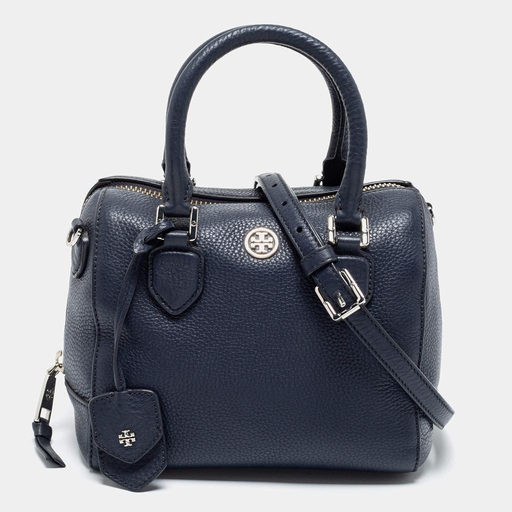 商品[二手商品] Tory Burch|Tory Burch Navy Blue Pebbled Leather Mini Robinson Middy Satchel,价格¥2359,第1张图片