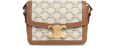 商品Celine|Teen Triomphe 标志印花和牛皮革手袋,价格¥28282,第1张图片