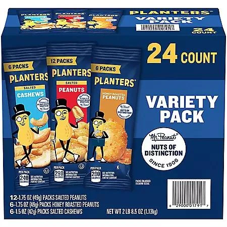 商品Planters|Planters Variety Pack Cashews & Peanuts, 24 pk.,价格¥89,第1张图片