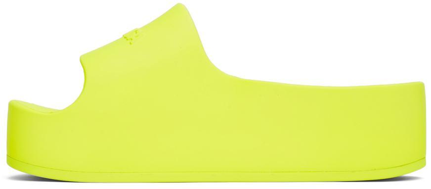 商品Balenciaga|Yellow Chunky Platform Slides,价格¥1368,第5张图片详细描述