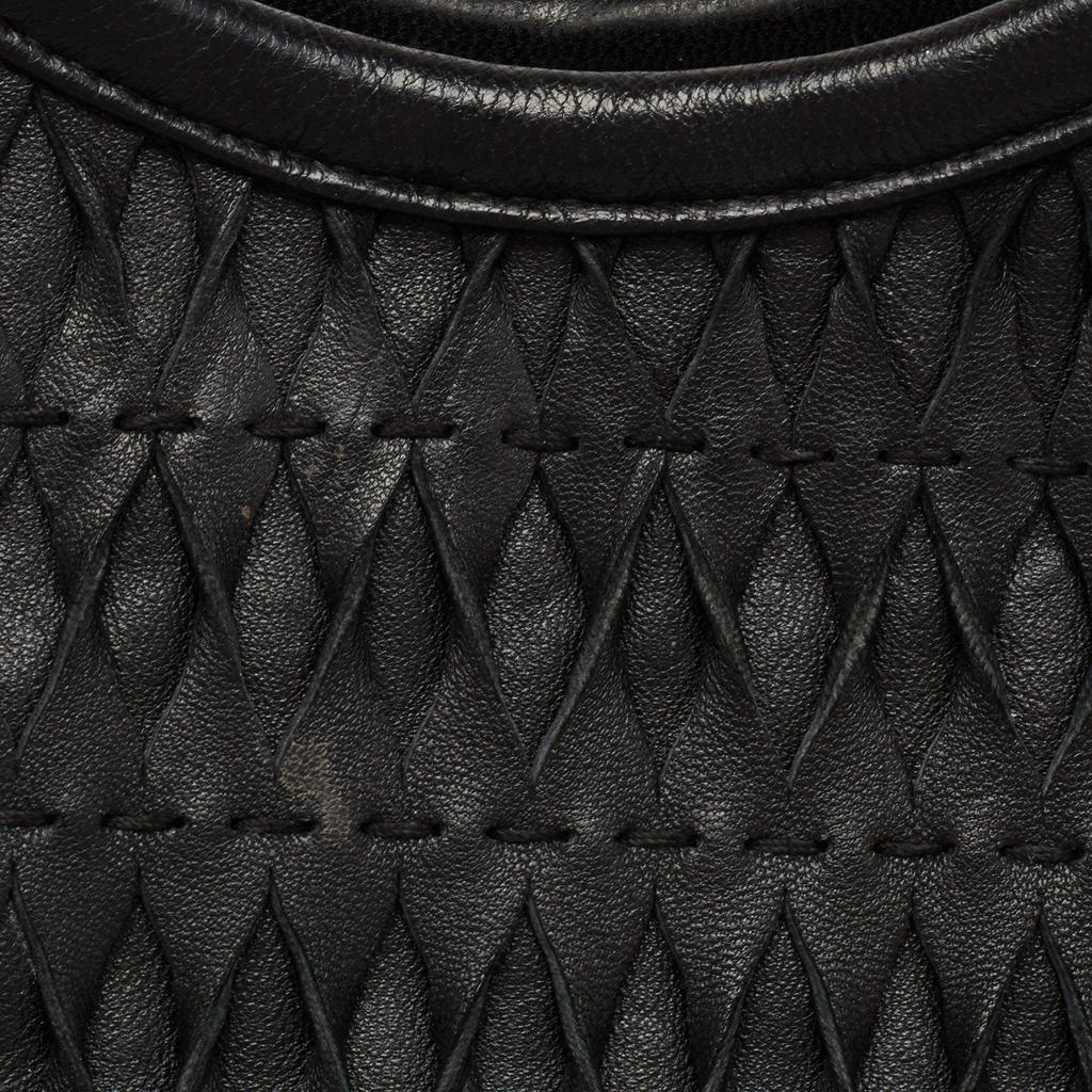Dior Black Leather Contrast Twist Hobo商品第6张图片规格展示