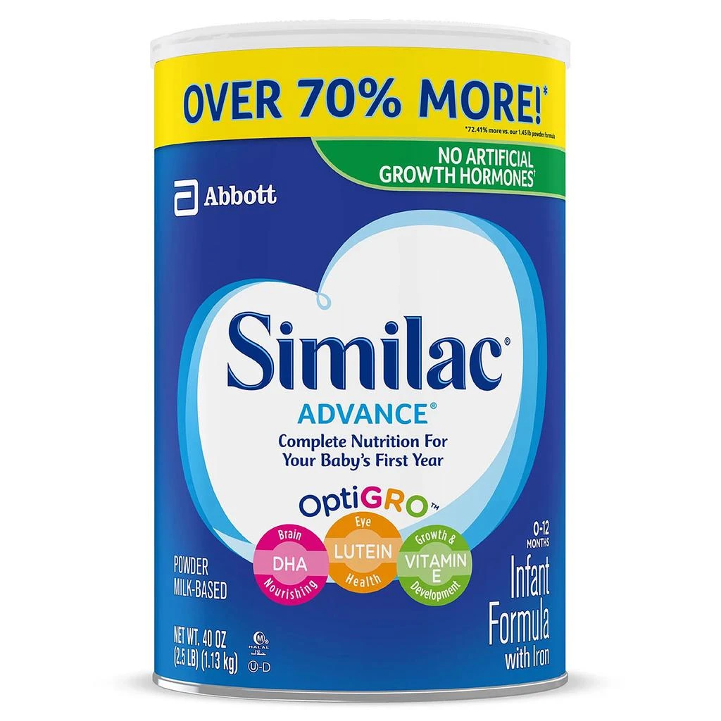 商品Similac|Similac Advance 婴儿一段奶粉 富铁配方(40 oz.),价格¥293,第1张图片