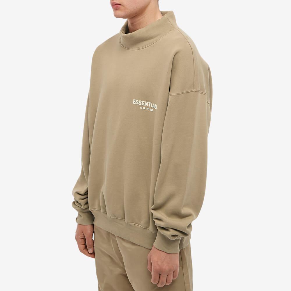 商品Essentials|Fear of God ESSENTIALS Logo Mock Neck Sweat - Oak,价格¥736,第4张图片详细描述