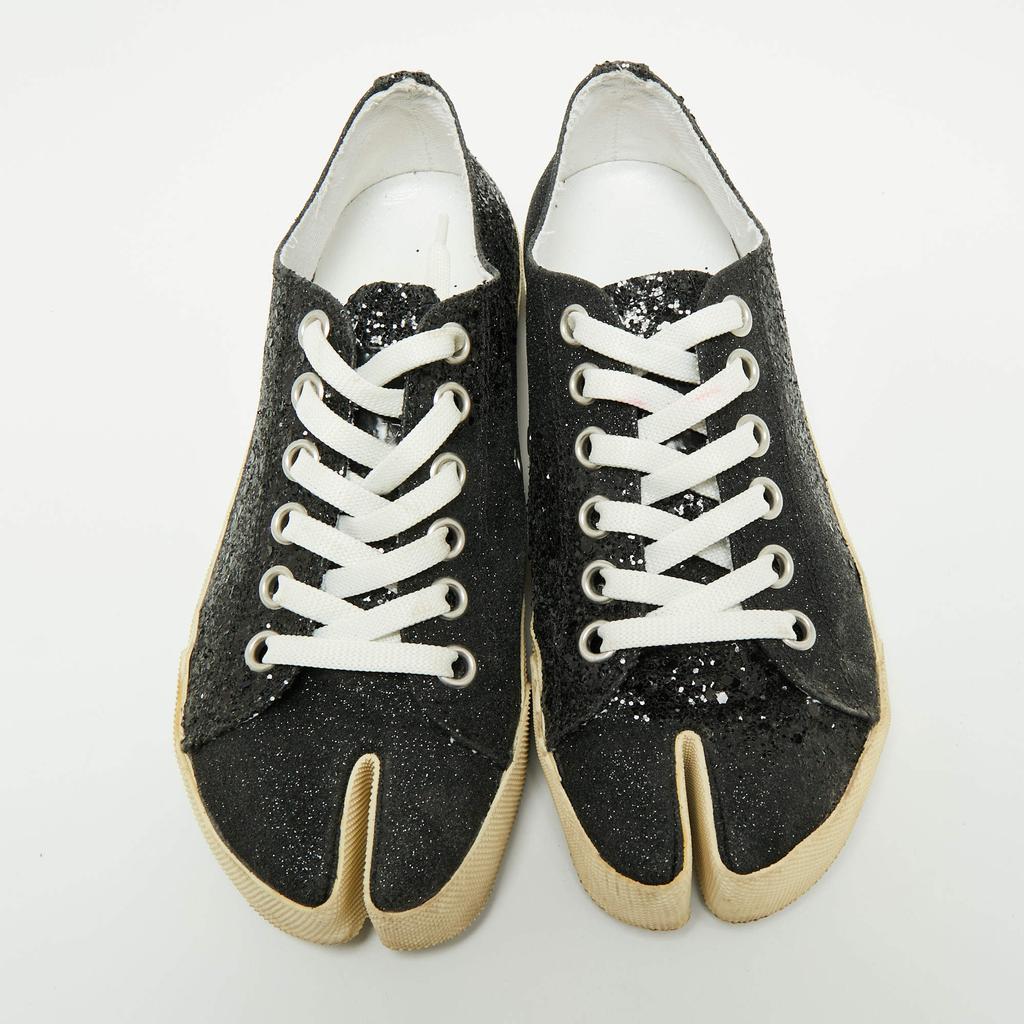 Maison Martin Margiela Black Glitter Tabi Low Top Sneakers Size 37商品第3张图片规格展示