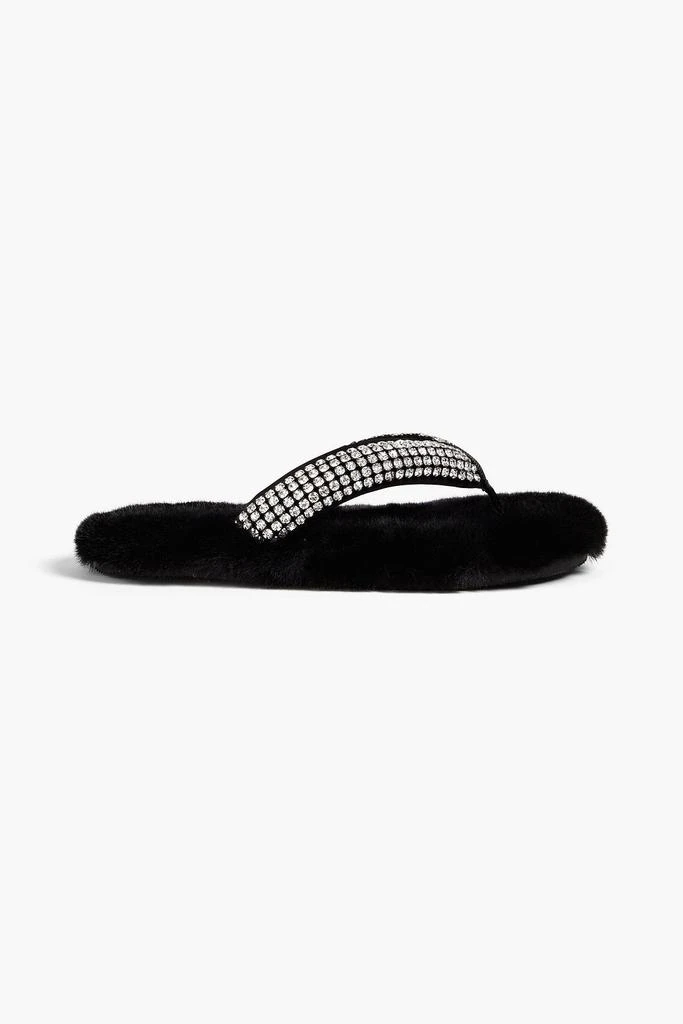 商品Alexander Wang|Motel embellished neoprene and faux fur flip flops,价格¥2450,第1张图片