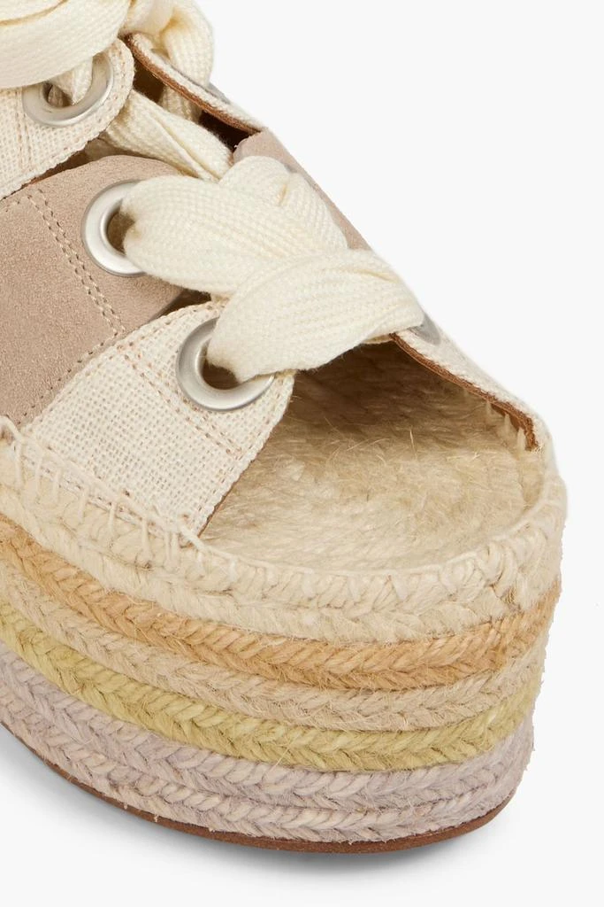 商品Chloé|Suede-trimmed canvas platform espadrille sandals,价格¥2425,第4张图片详细描述