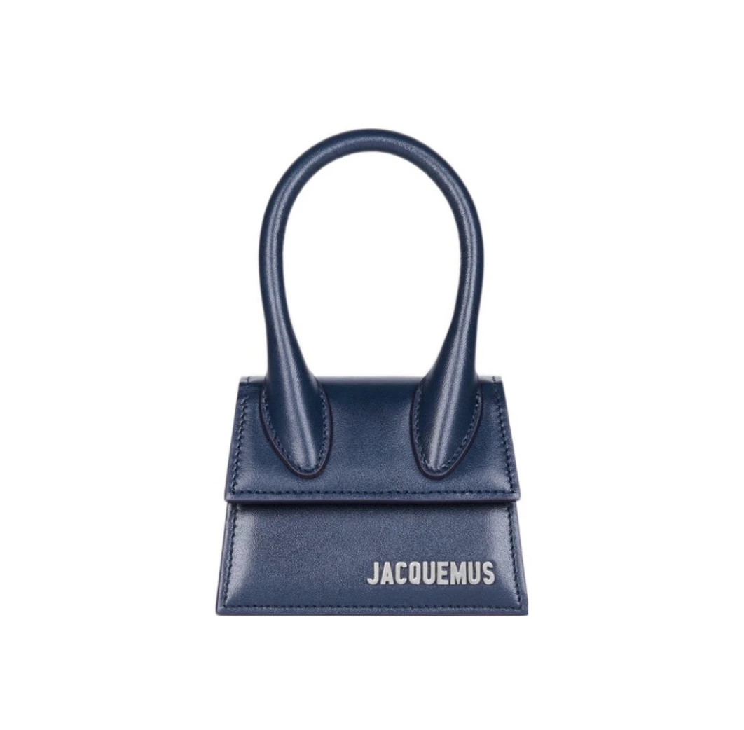商品Jacquemus|纯色金属徽标染色边 缘 光滑牛皮 单肩斜挎手提包 迷你 男女同款 海军蓝  216BA001-3065-380,价格¥4591,第1张图片