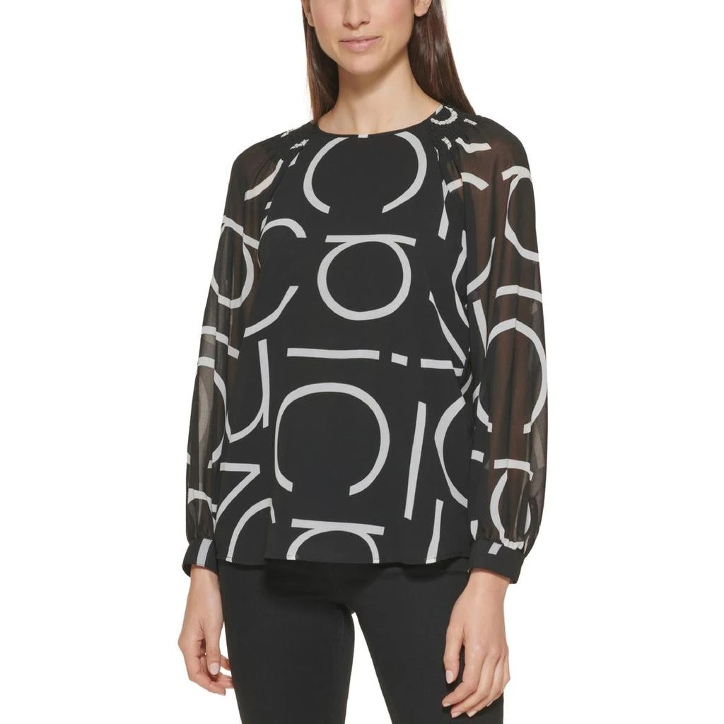 商品Calvin Klein|Calvin Klein Womens Chiffon Printed Blouse,价格¥206,第1张图片