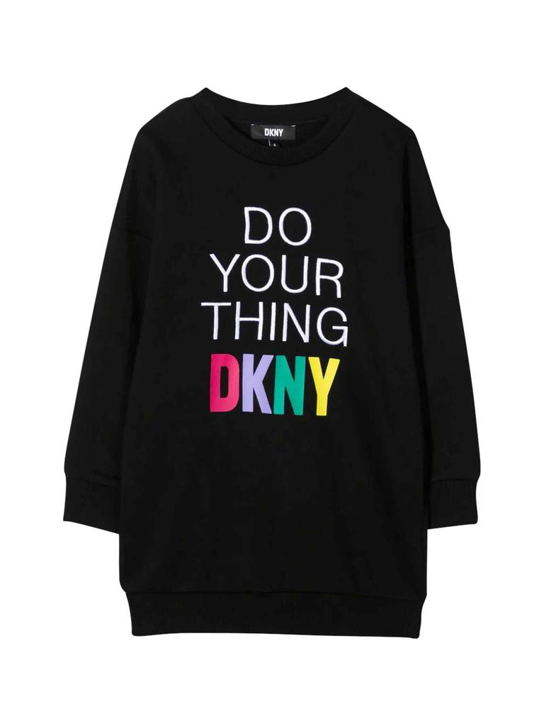 DKNY Black Sweatshirt Dress Teen Girl商品第1张图片规格展示