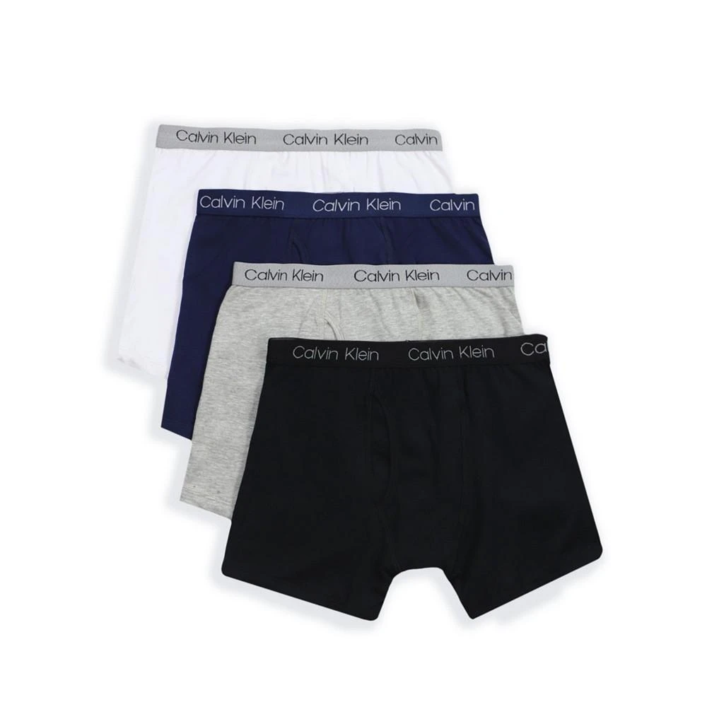 商品Calvin Klein|Big Boys 4 Pack Boxer Brief Set,价格¥179,第1张图片