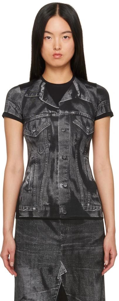 商品Jean Paul Gaultier|Black Trompe L'œil T-Shirt,价格¥872,第1张图片
