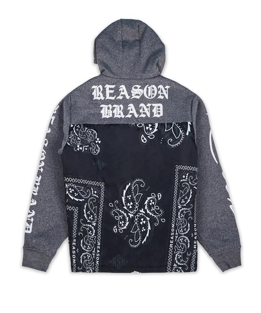 商品Reason Clothing|Bandana Hybrid Back Logo Print Jacket With Hoodie,价格¥222,第7张图片详细描述