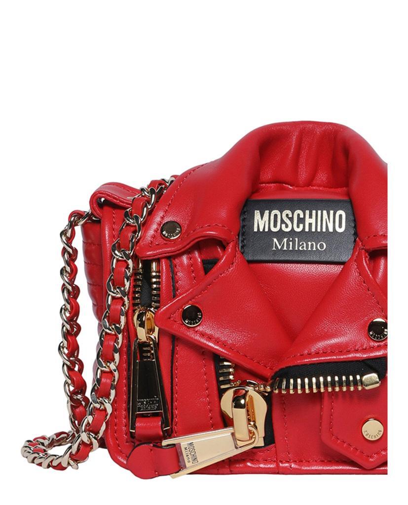 商品Moschino|Moto Jacket Leather Shoulder Bag,价格¥6724,第5张图片详细描述