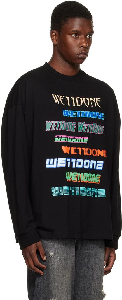 商品We11done|Black Multi Long Sleeve T-Shirt,价格¥716,第2张图片详细描述