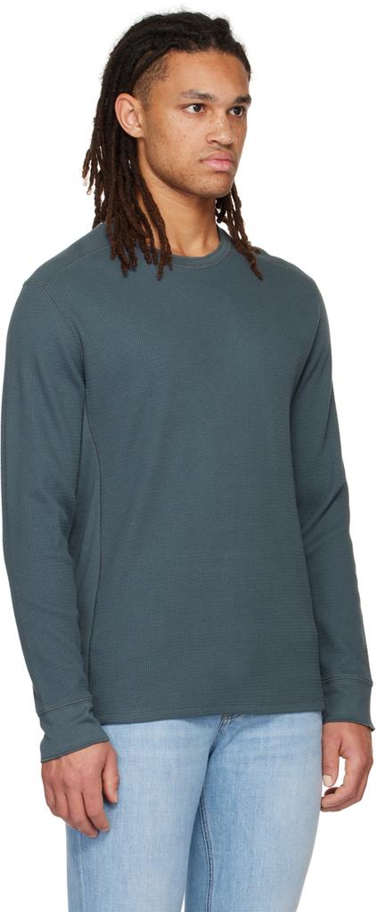 Blue Thermal Long Sleeve T-Shirt商品第2张图片规格展示