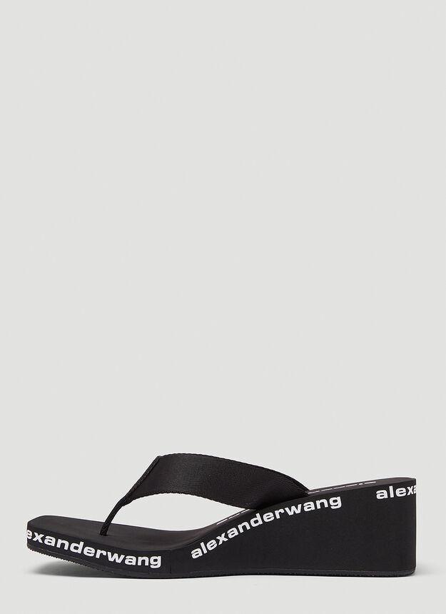 商品Alexander Wang|Logo Wedge Sandals in Black,价格¥1110,第5张图片详细描述