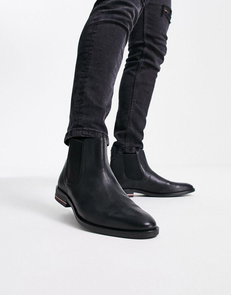 Tommy Hilfiger chelsea boots in black商品第2张图片规格展示