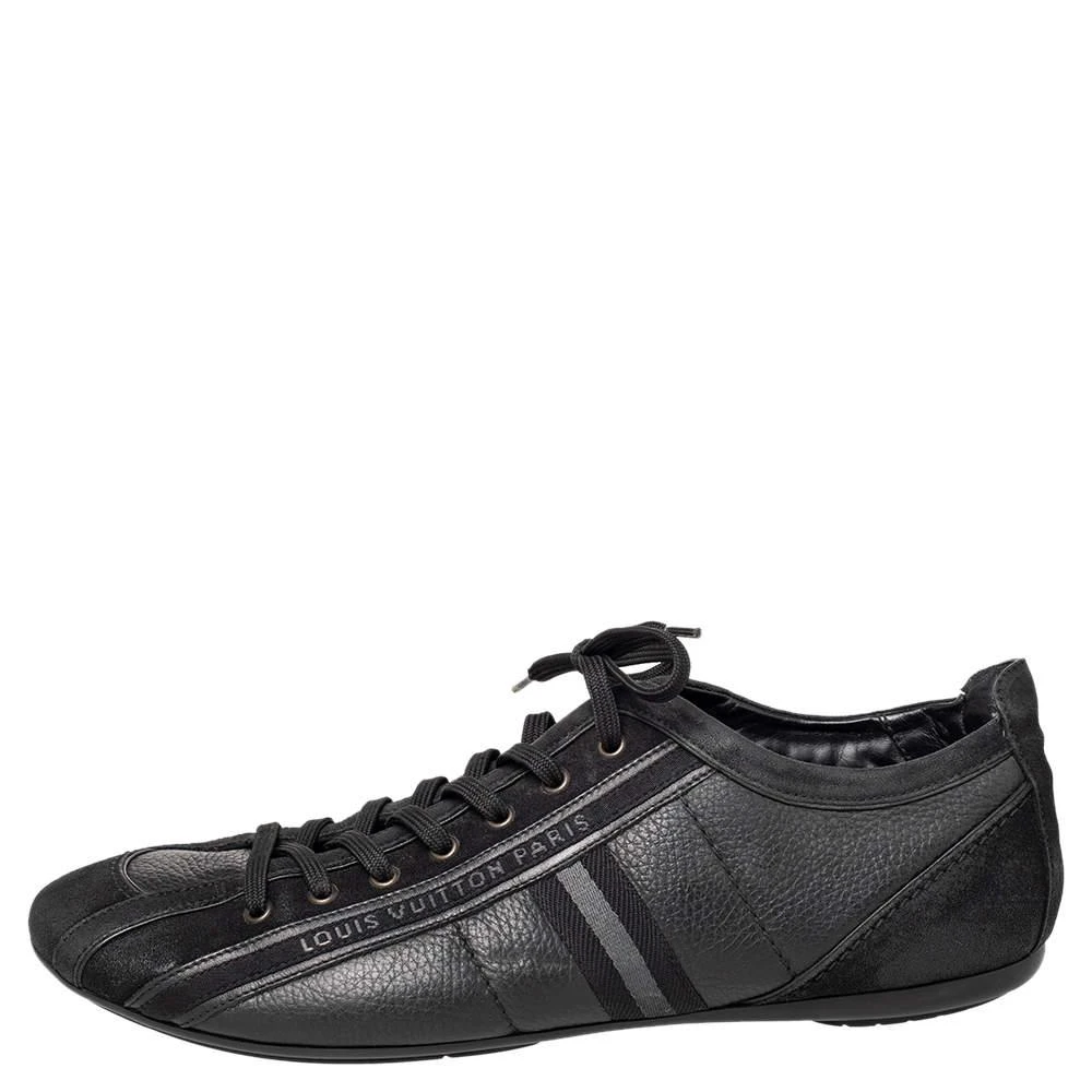 商品[二手商品] Louis Vuitton|Louis Vuitton Black Nubuck And Leather Cosmos Low Top Sneakers Size 43.5,价格¥3086,第2张图片详细描述