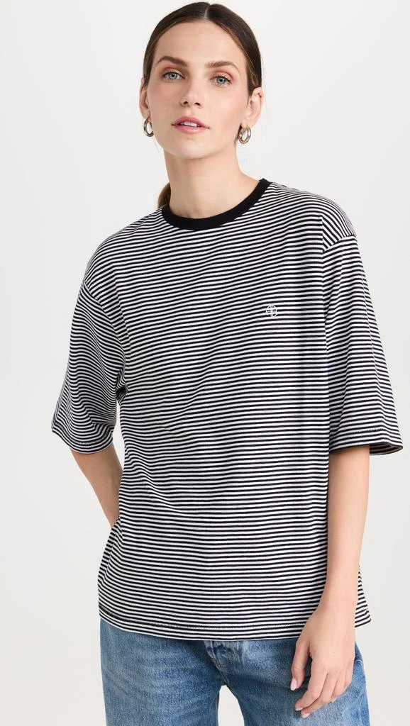 商品ANINE BING|ANINE BING Bo Tee - Black and White Stripe,价格¥570,第2张图片详细描述