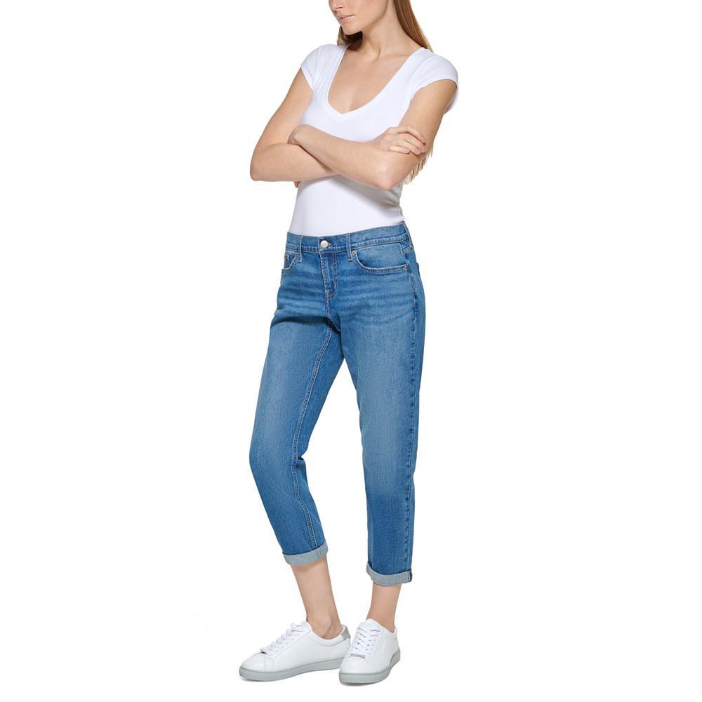 商品Calvin Klein|Petite Mid Rise Slim-Leg Boyfriend Jeans,价格¥448,第6张图片详细描述
