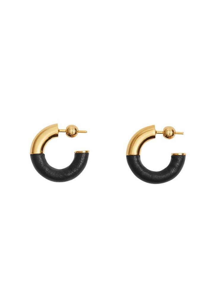 商品Burberry|Leather-wrapped gold-plated hoop earrings,价格¥2359,第1张图片