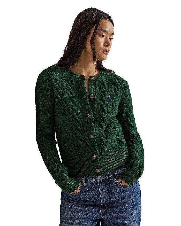 商品Ralph Lauren|Cable Knit Wool Cashmere Cardigan,价格¥1964,第1张图片详细描述
