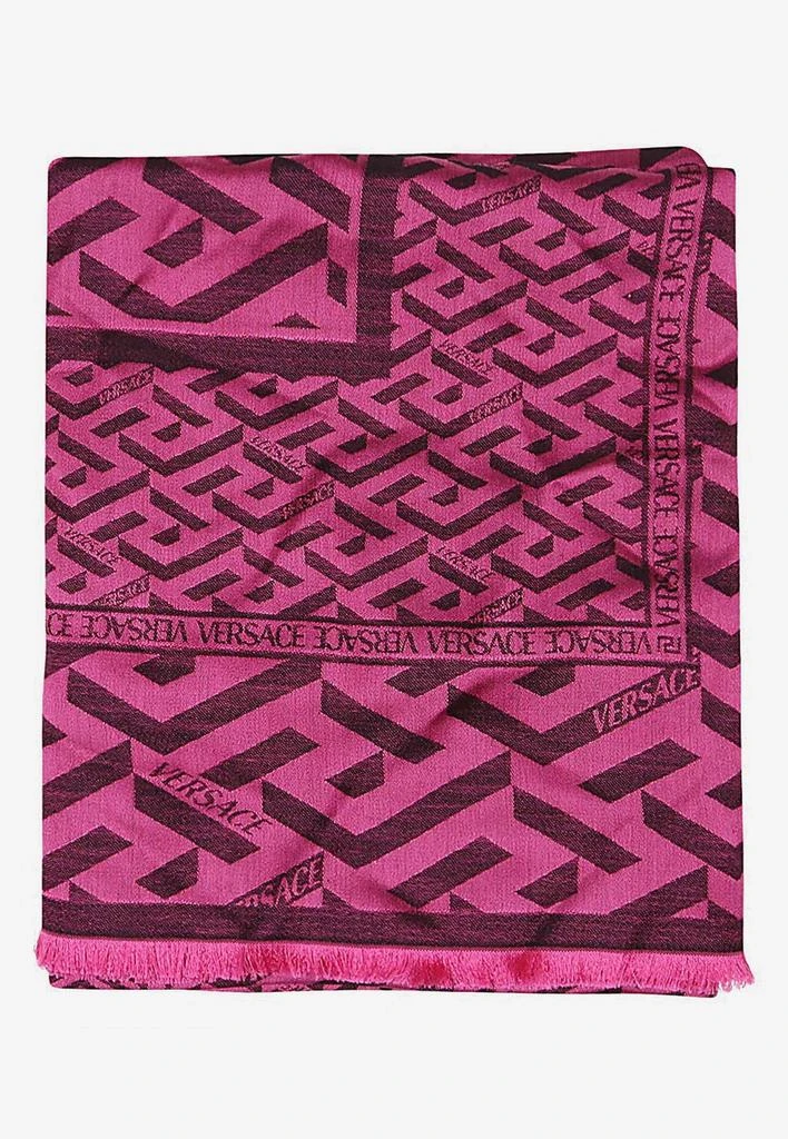 商品Versace|La Greca Jacquard Shawl in Wool and Silk,价格¥2465,第1张图片