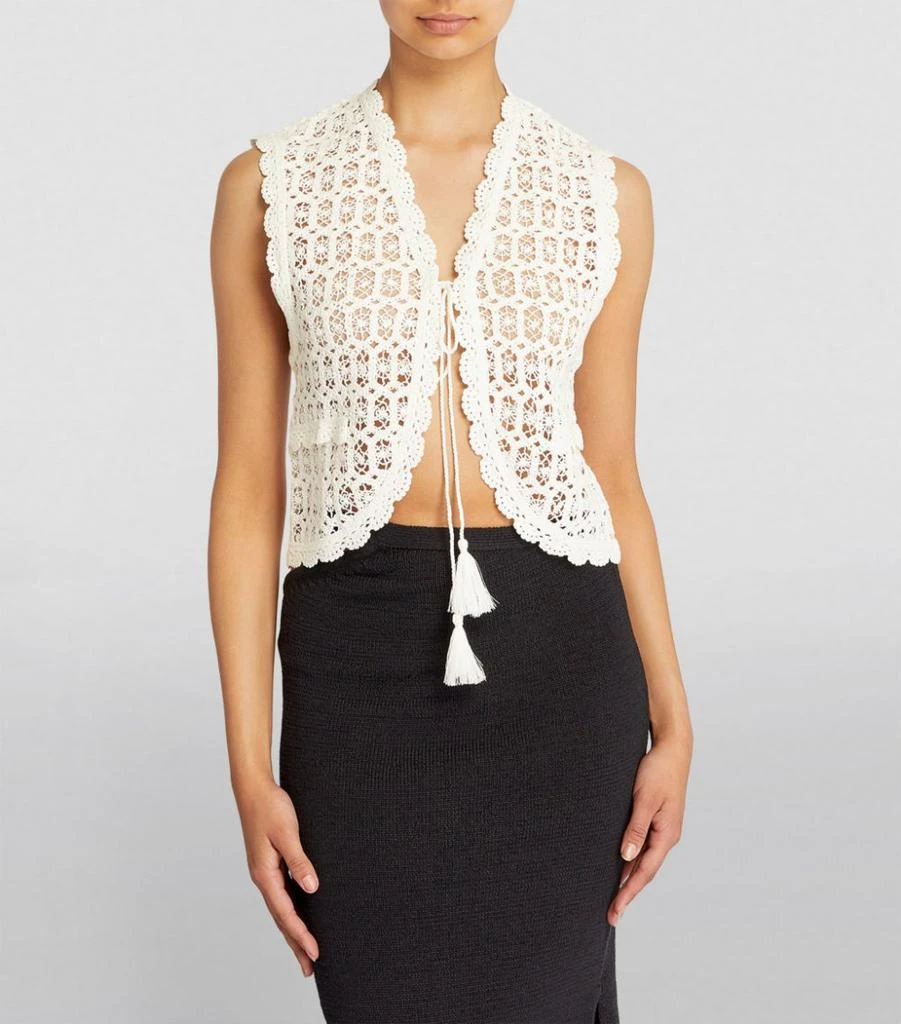 商品Maje|Crochet Sleeveless Cardigan,价格¥1032,第3张图片详细描述