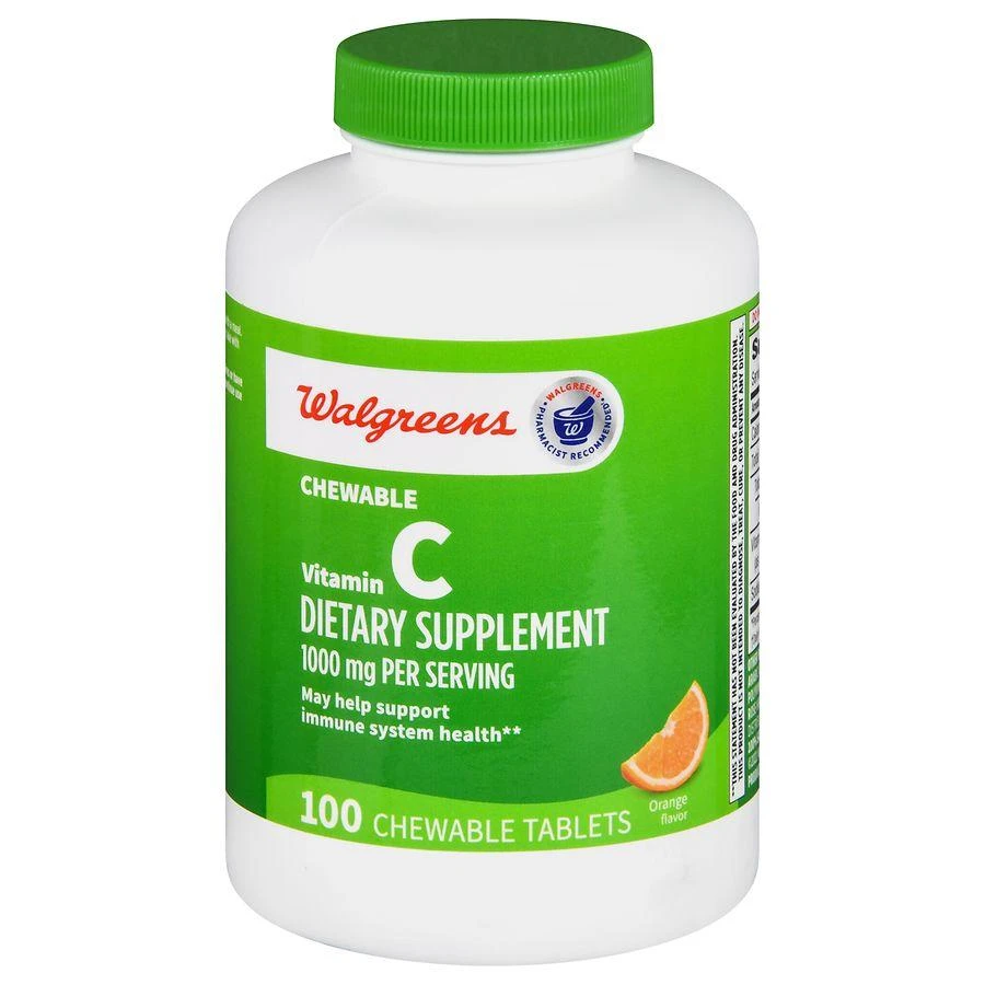 商品Walgreens|Vitamin C 1000 mg Chewable Tablets Orange,价格¥126,第1张图片详细描述