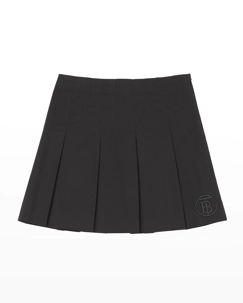 商品Burberry|Girl's Gaya Pleated TB Embroidered Skirt, Size 3-14,价格¥720,第1张图片