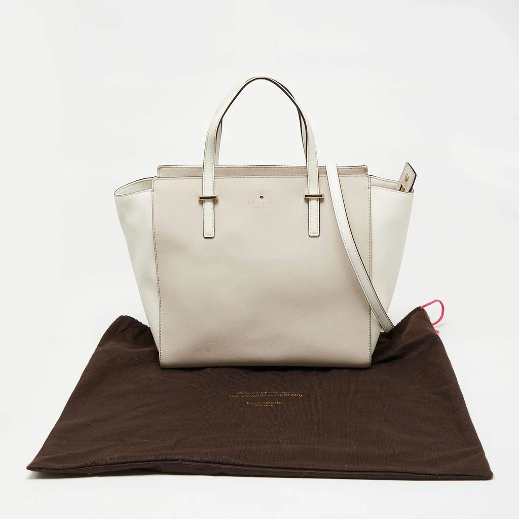 Kate Spade White/Beige Leather Cedar Street Hayden Tote 商品