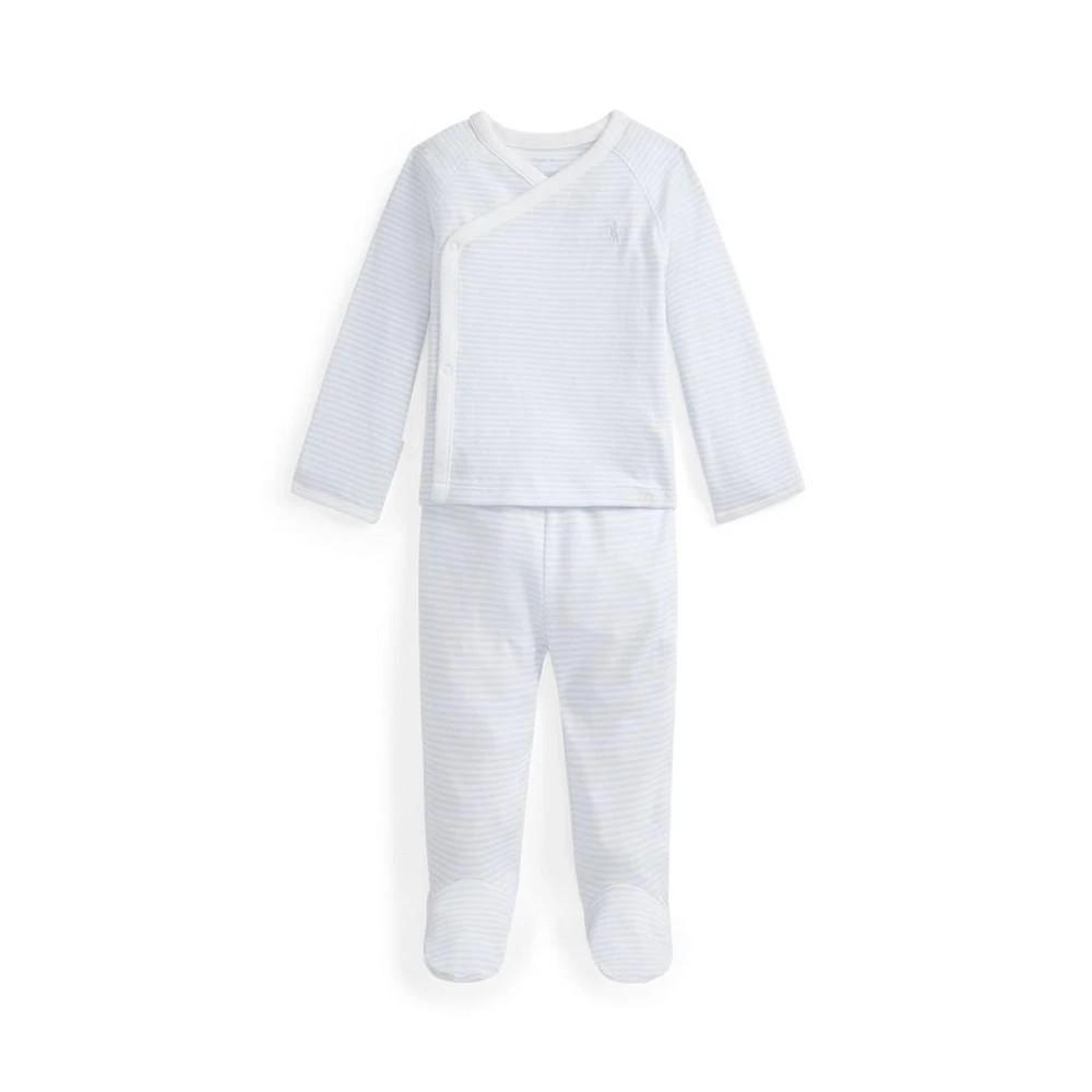 商品Ralph Lauren|Baby Boys Striped Organic Top and Pant, 2 Piece Set,价格¥414,第1张图片